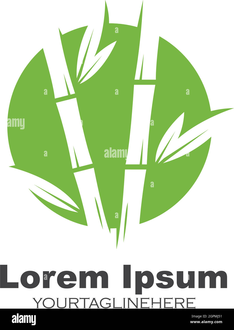 Bamboo with green leaf vector icon Stock Vector