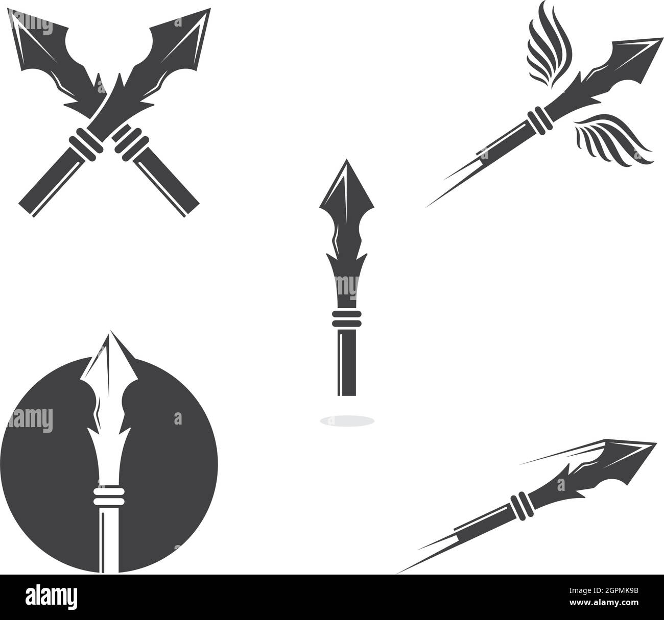 Doodle spear gun illustration in vector. Hand drawn spear gun icon in  vector. Fishing equipment in vector. Stock Vector