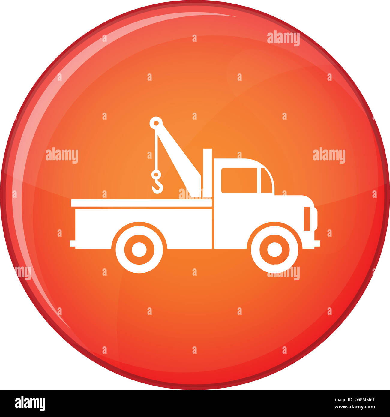 Car towing truck icon, flat style Stock Vector