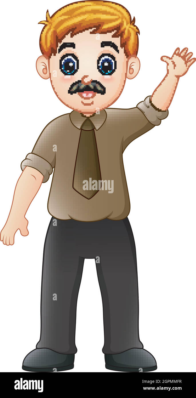 Cartoon businessman waving hand illustration Stock Vector Image & Art ...