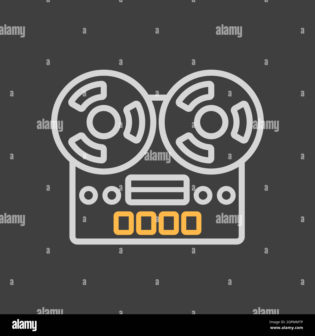 Vintage bobbin tape player recorder device icon Stock Vector