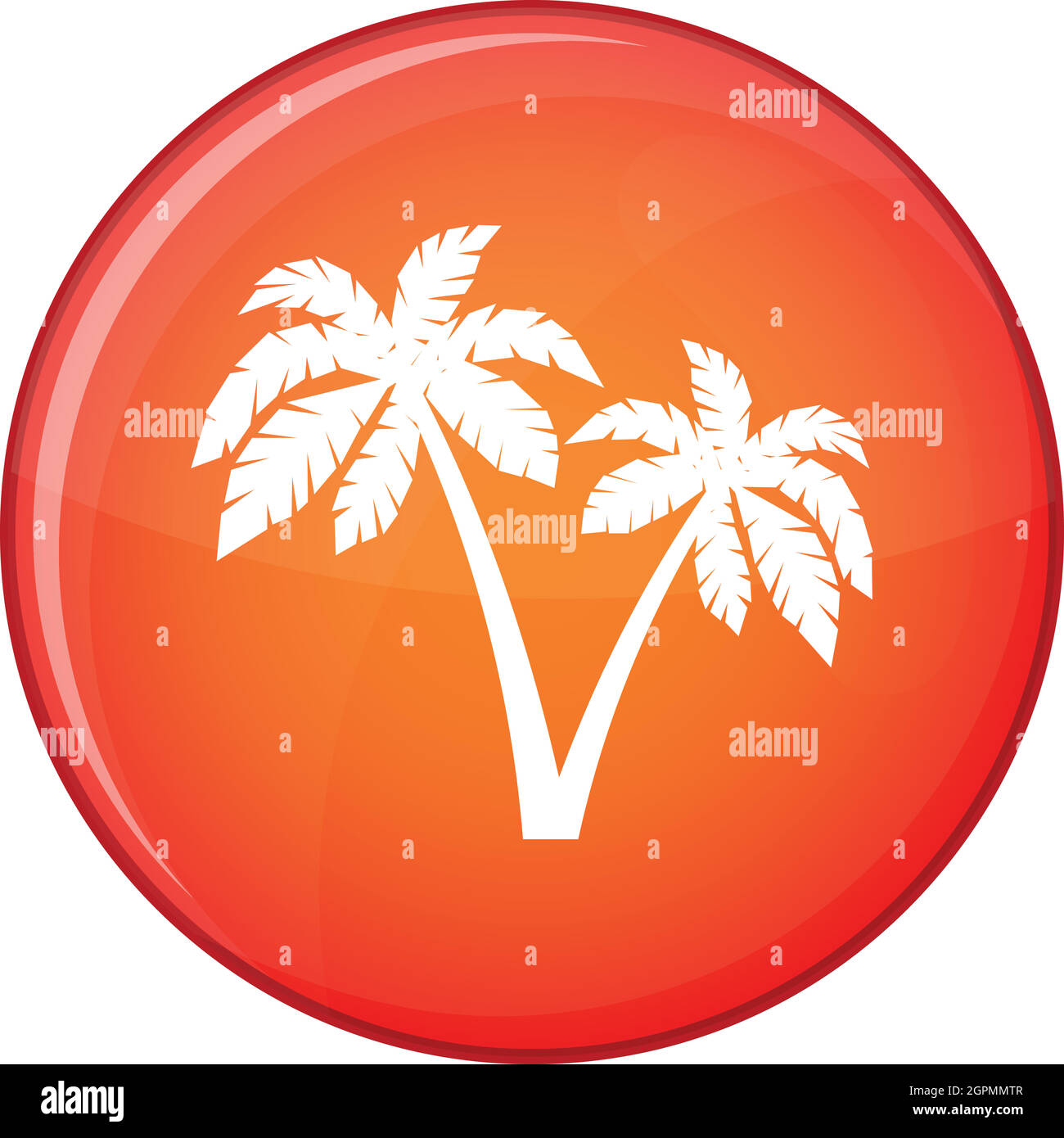Two palms icon, flat style Stock Vector