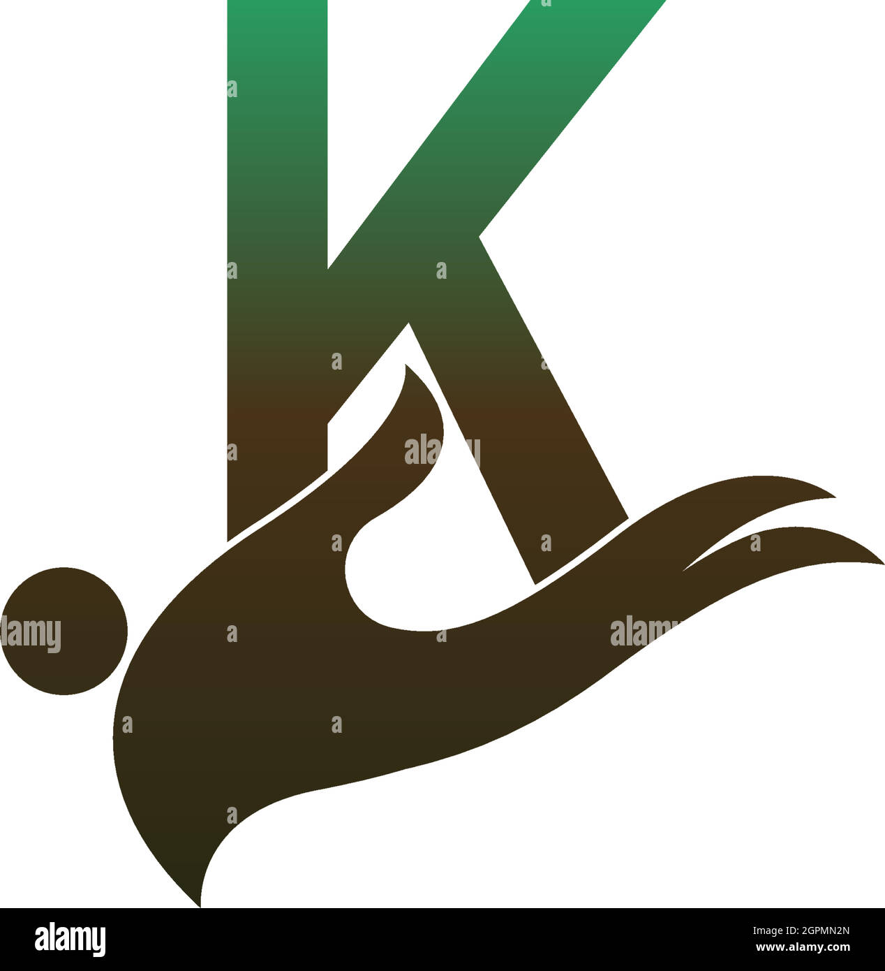 Letter K logo icon with people hand design symbol template Stock Vector