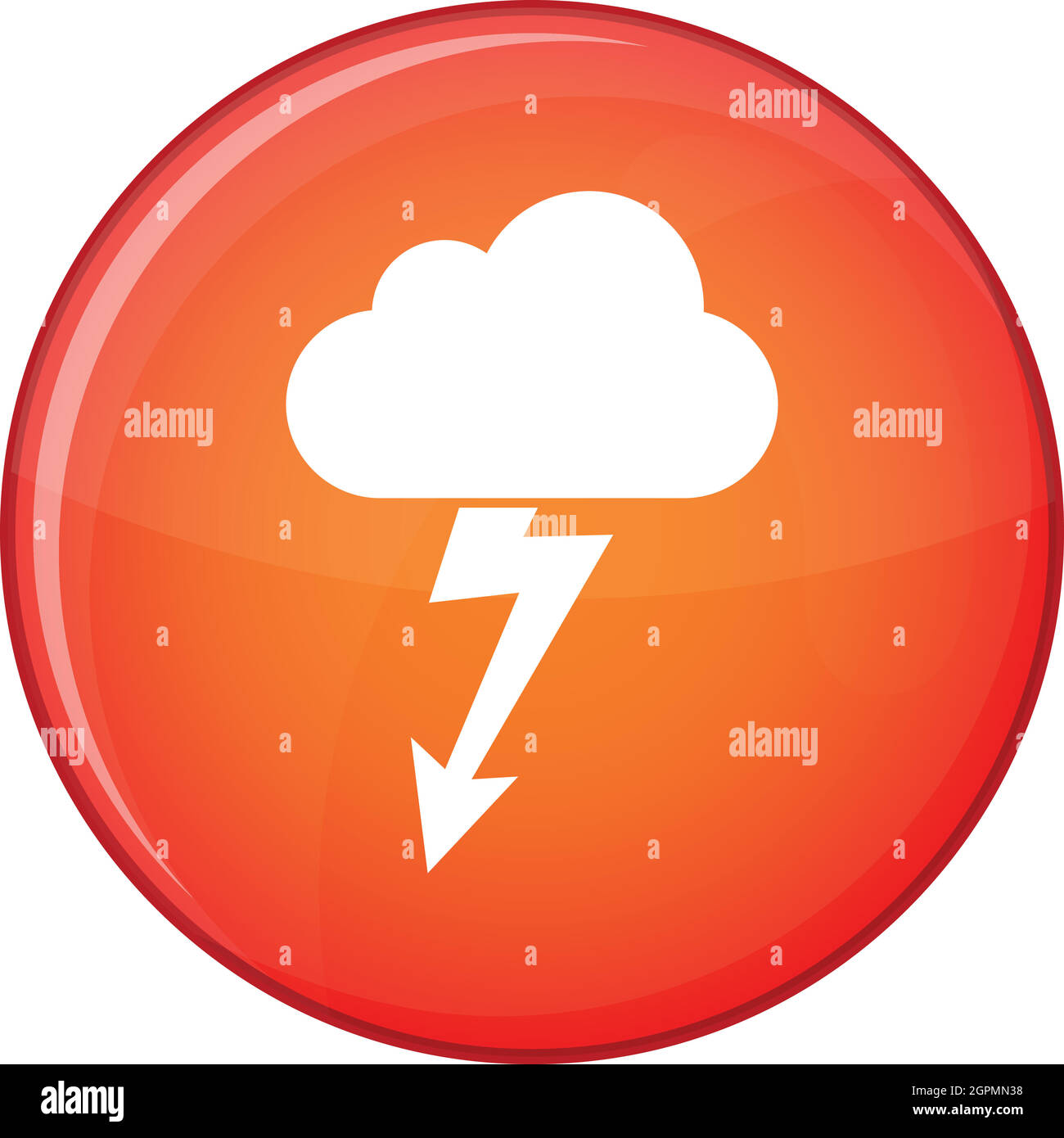 Cloud with lightning icon, flat style Stock Vector Image & Art - Alamy