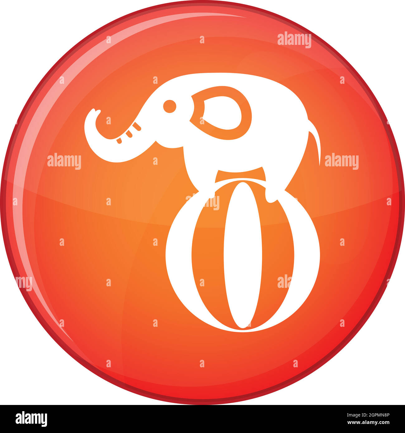Elephant balancing on a ball icon, flat style Stock Vector Image & Art ...