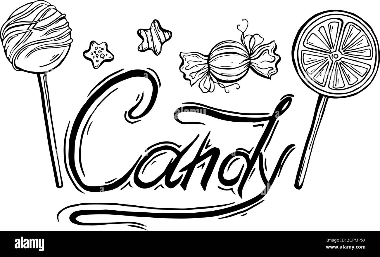 A series of vector graphic sweets, caramels Stock Vector Image & Art