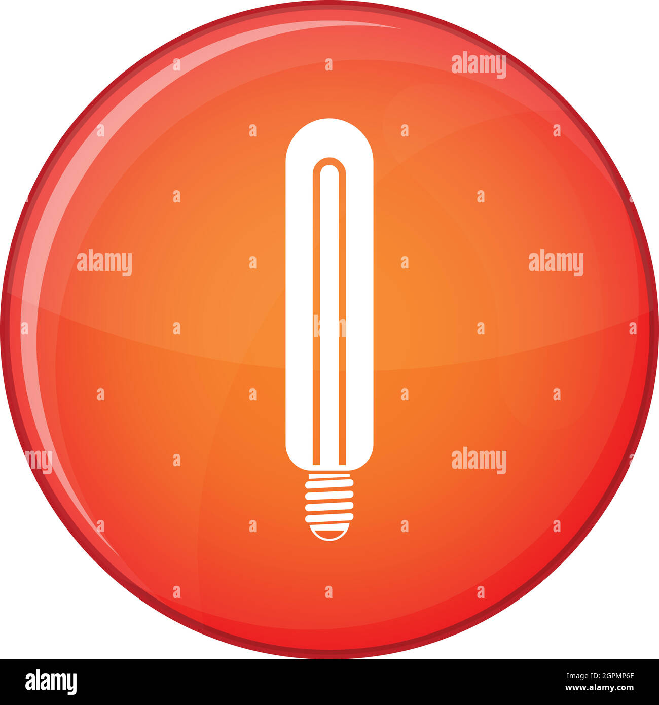 Tubular bulb icon, flat style Stock Vector