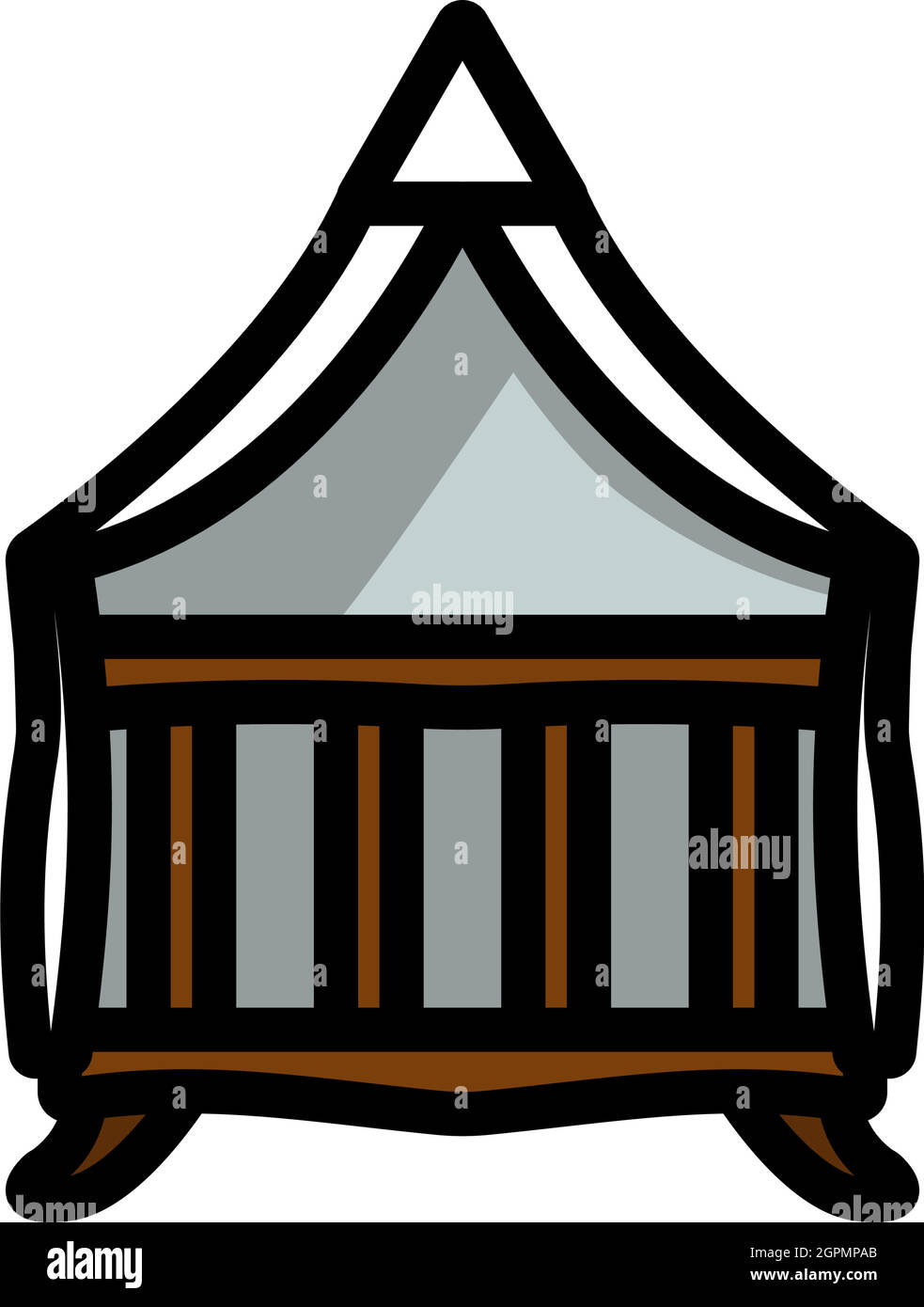 Crib With Canopy Icon Stock Vector