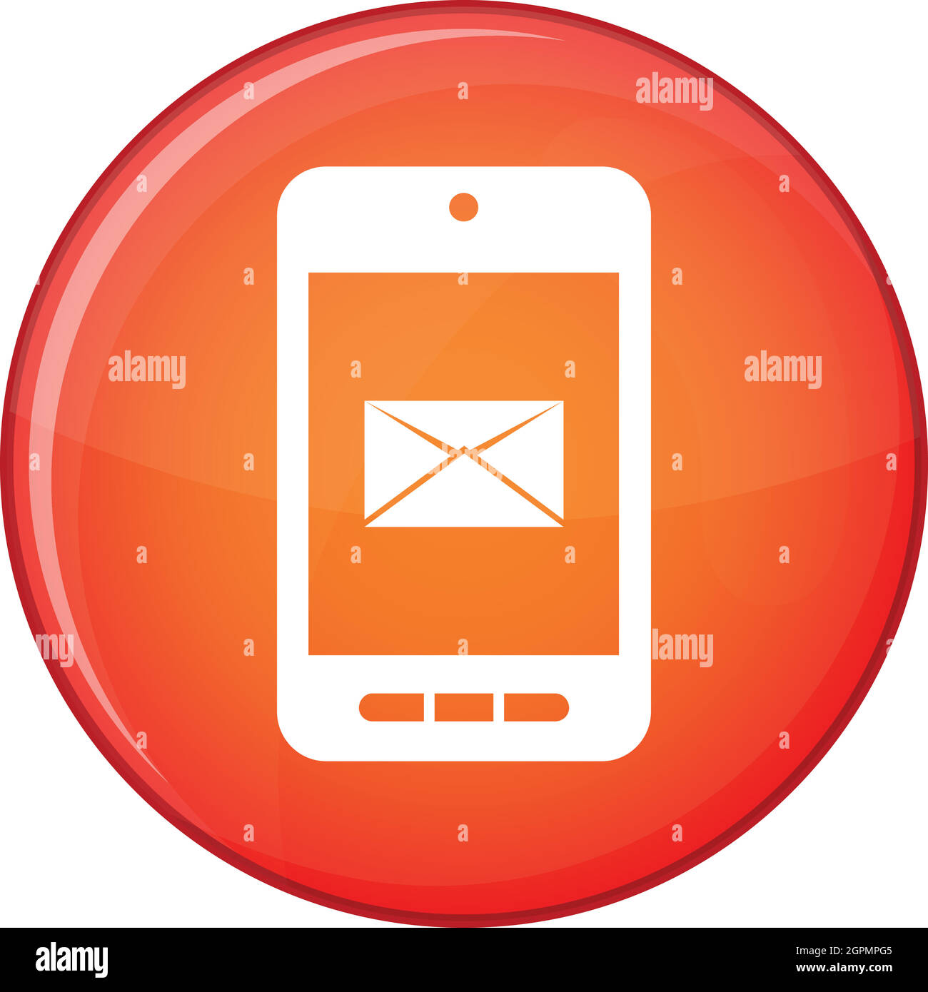Smartphone with email symbol on the screen icon Stock Vector