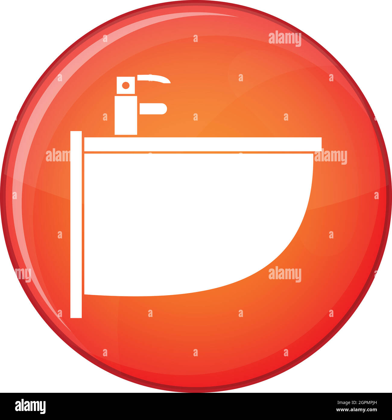 Bidet icon, flat style Stock Vector