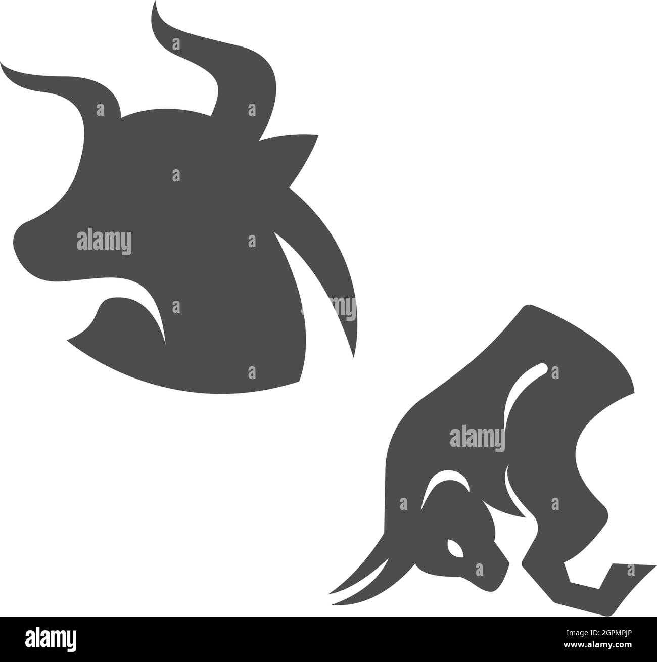 Bull icon logo, buffalo head icon logo design vector Stock Vector Image ...