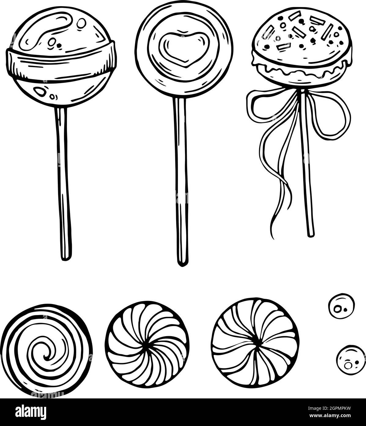 A series of vector graphic sweets, caramels Stock Vector Image & Art