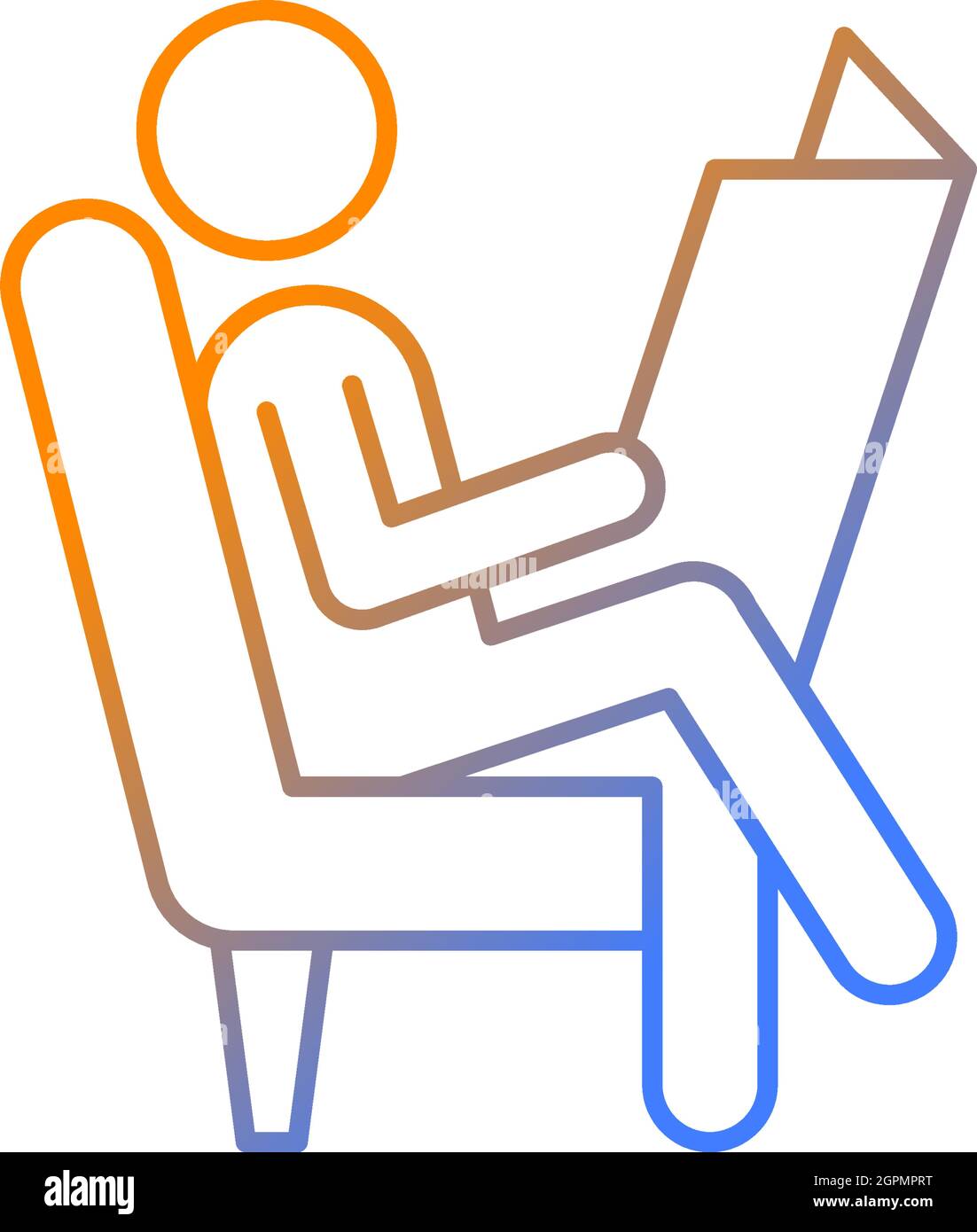 Read newspaper gradient linear vector icon Stock Vector