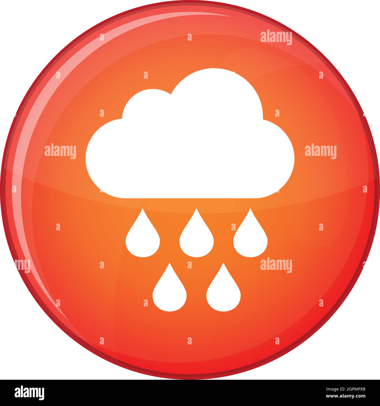 Cloud with rain drops icon, flat style Stock Vector Image & Art - Alamy