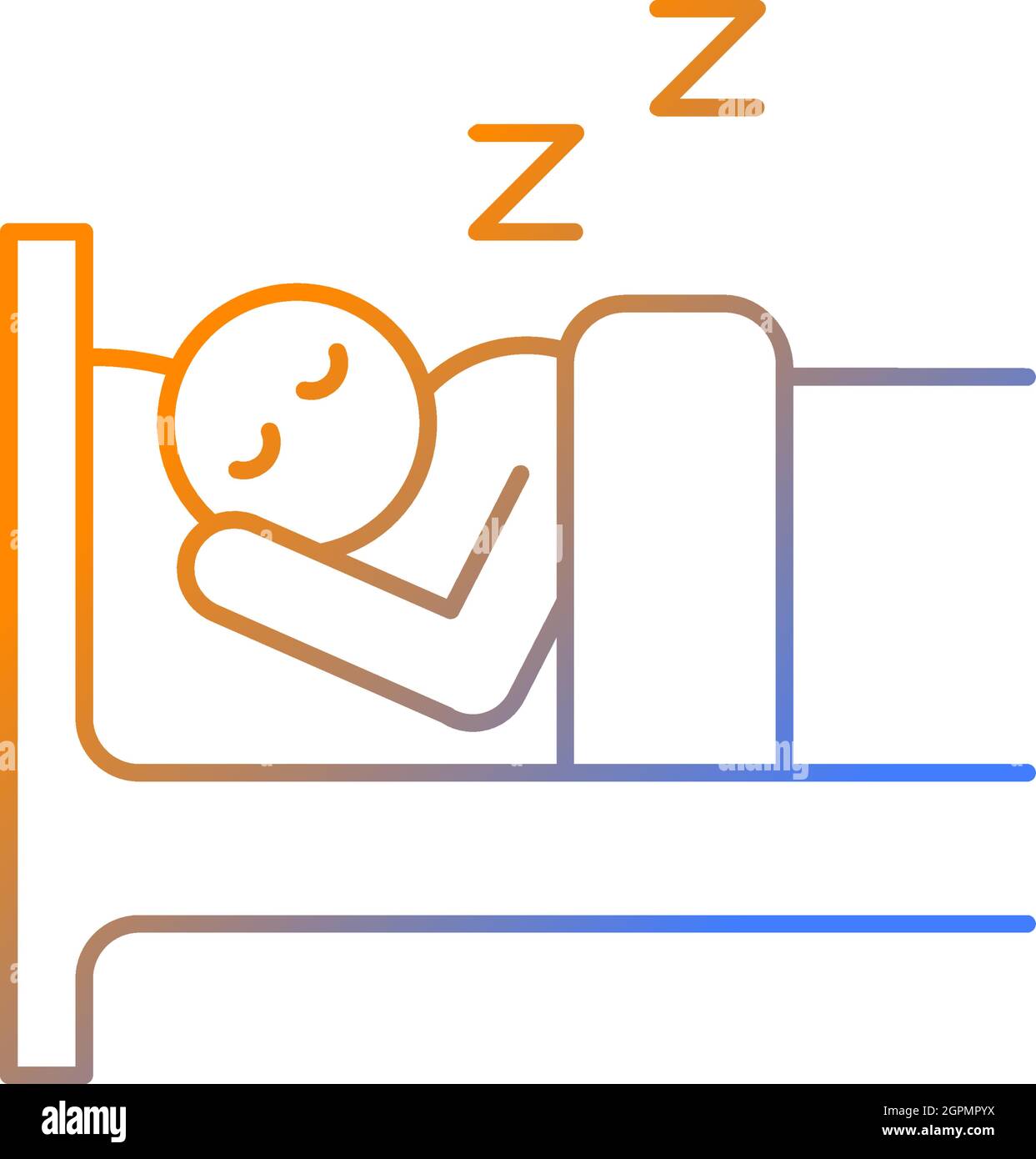 Sleep gradient linear vector icon Stock Vector