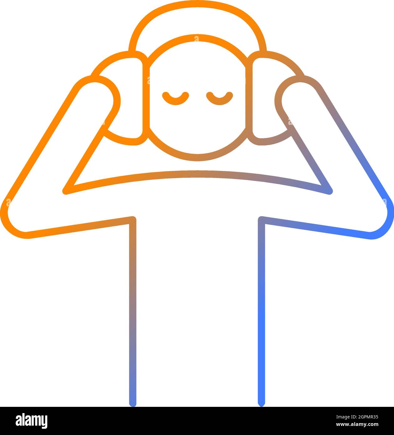 Listen to music gradient linear vector icon Stock Vector