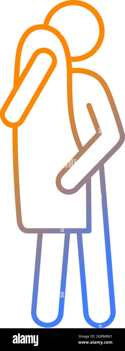 Dry with towel gradient linear vector icon Stock Vector