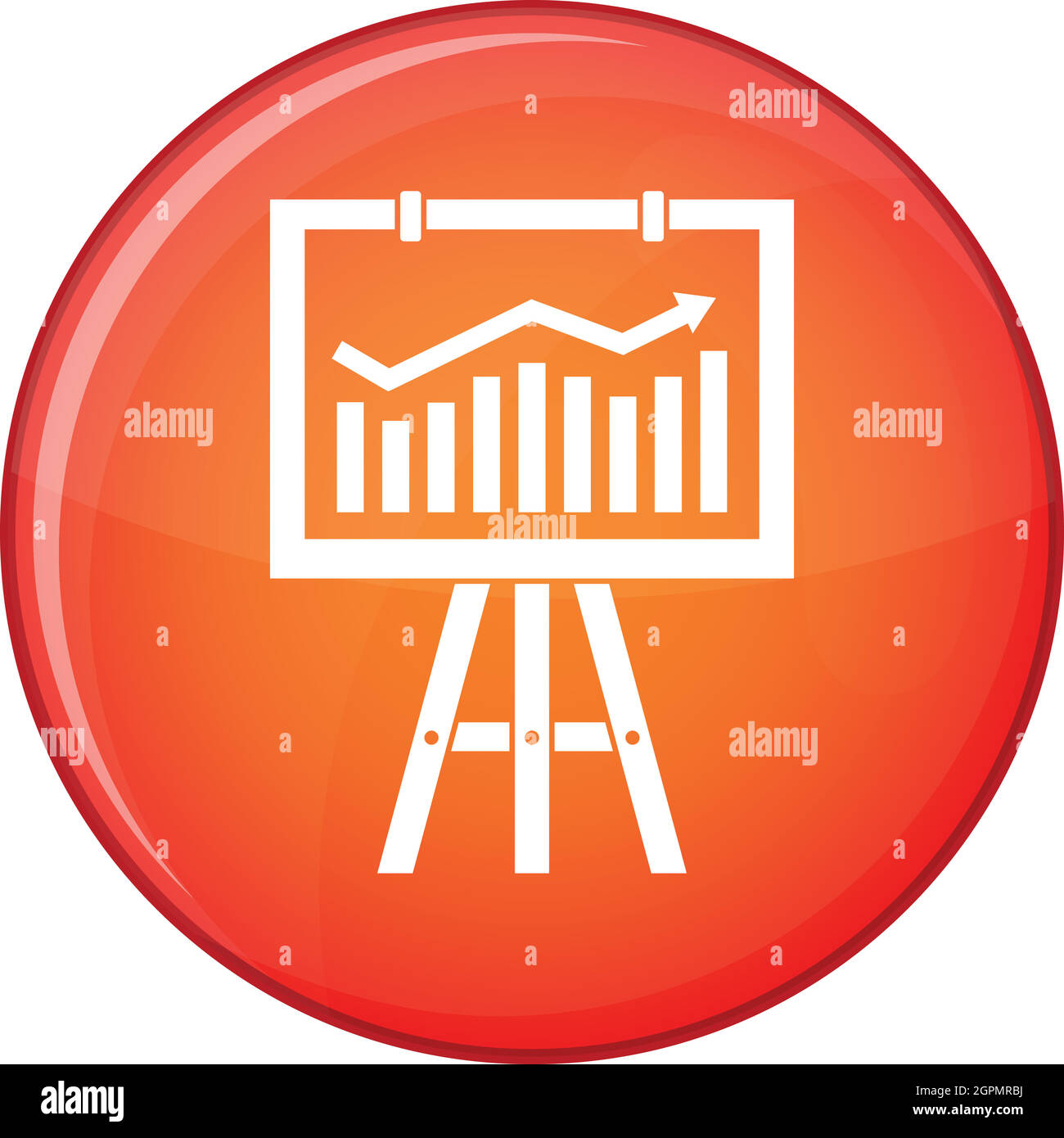 Flipchart with marketing data icon, flat style Stock Vector Image & Art