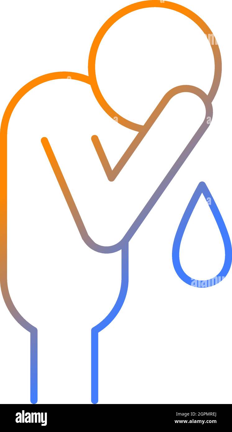 Cry gradient linear vector icon Stock Vector