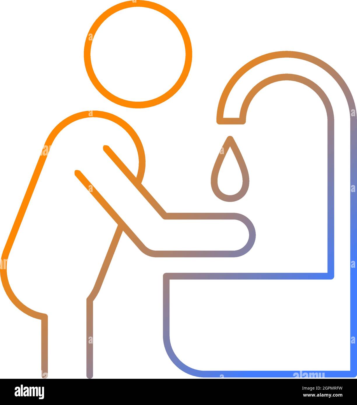 Wash hands gradient linear vector icon Stock Vector