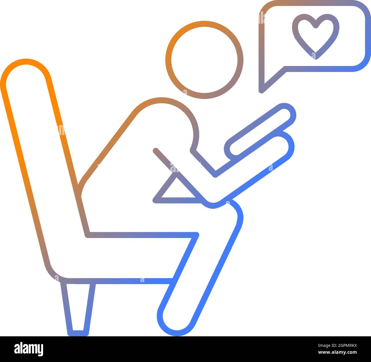 Check social network gradient linear vector icon Stock Vector
