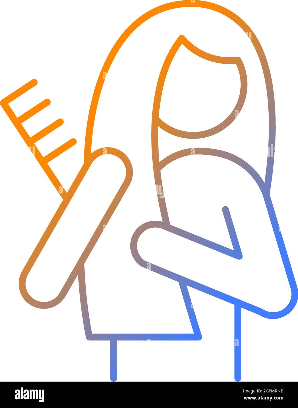 Brush hair gradient linear vector icon Stock Vector Image & Art Alamy