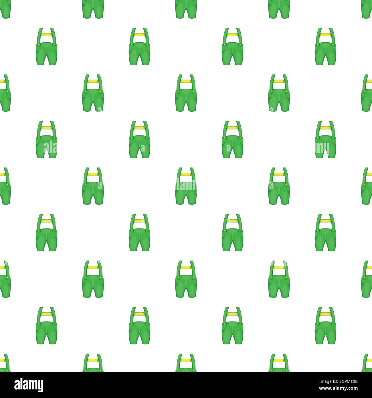 Pants with suspenders pattern, cartoon style Stock Vector