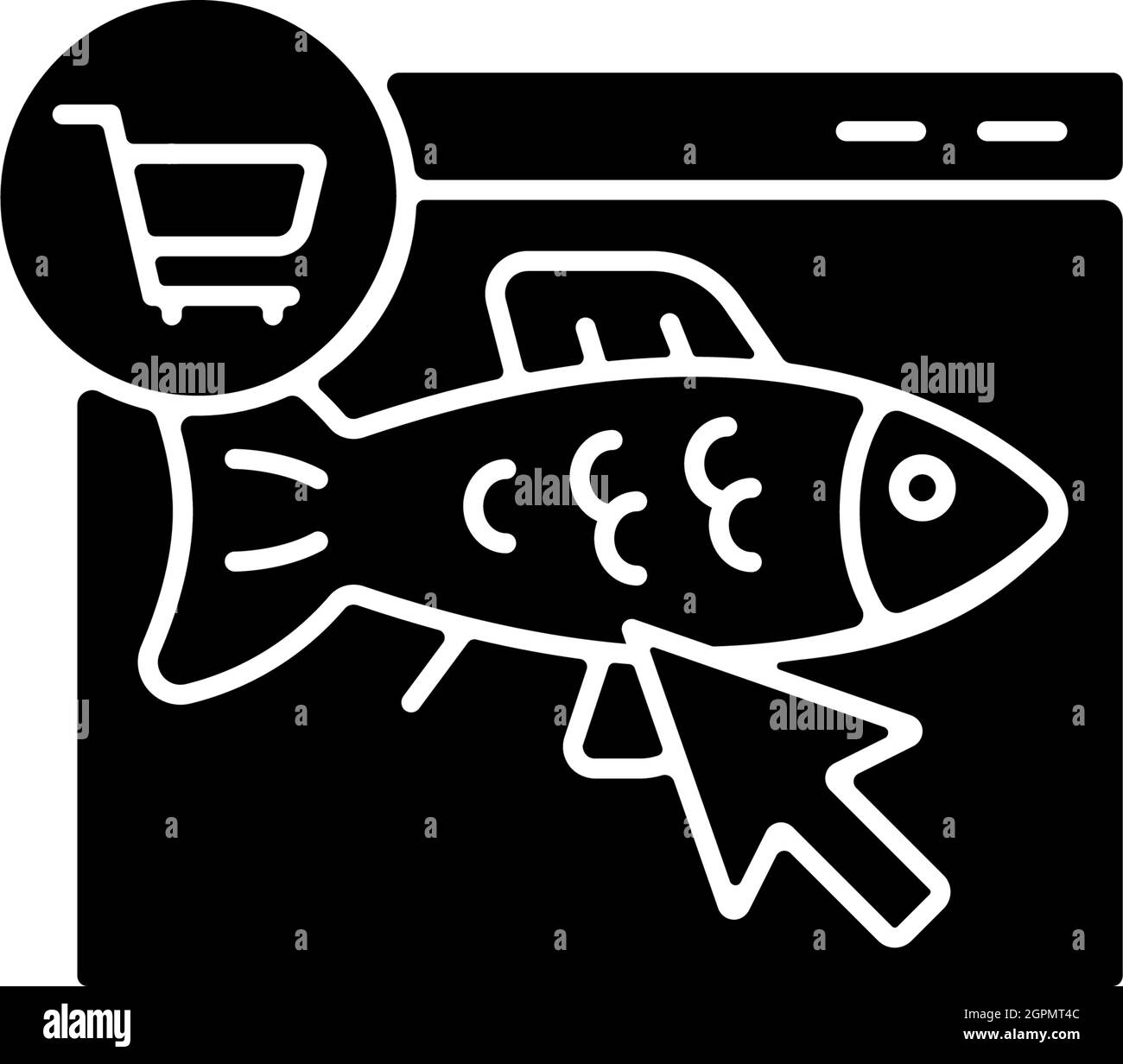 Online fish order black glyph icon Stock Vector Image & Art Alamy