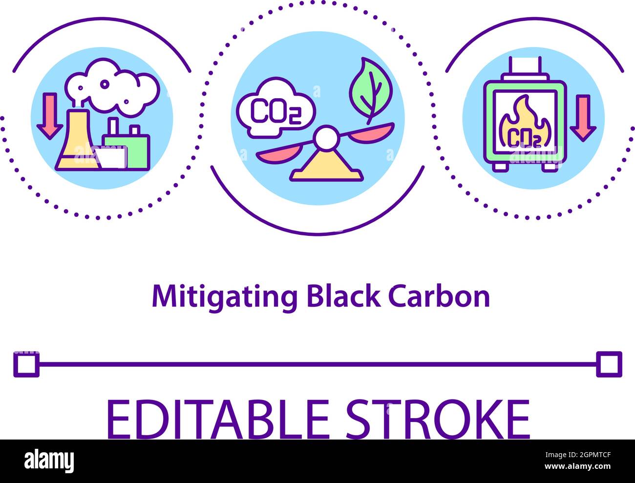 Mitigating black carbon concept icon Stock Vector Image & Art Alamy