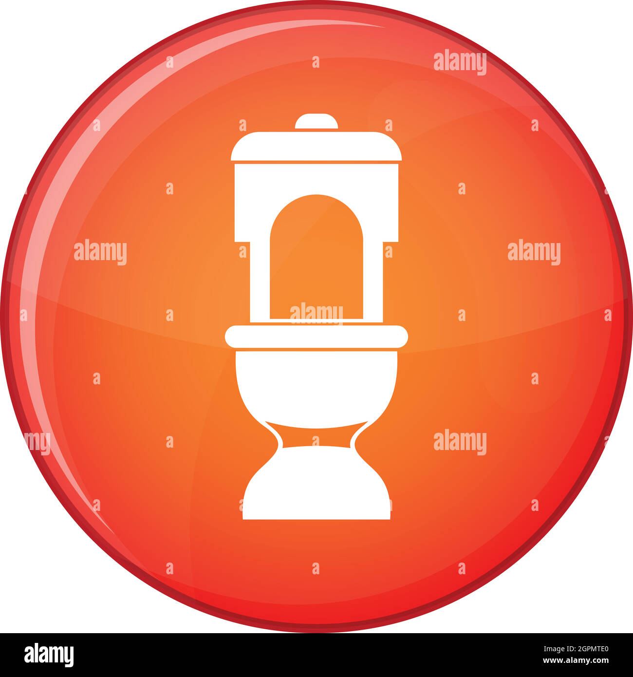 Toilet bowl icon, flat style Stock Vector