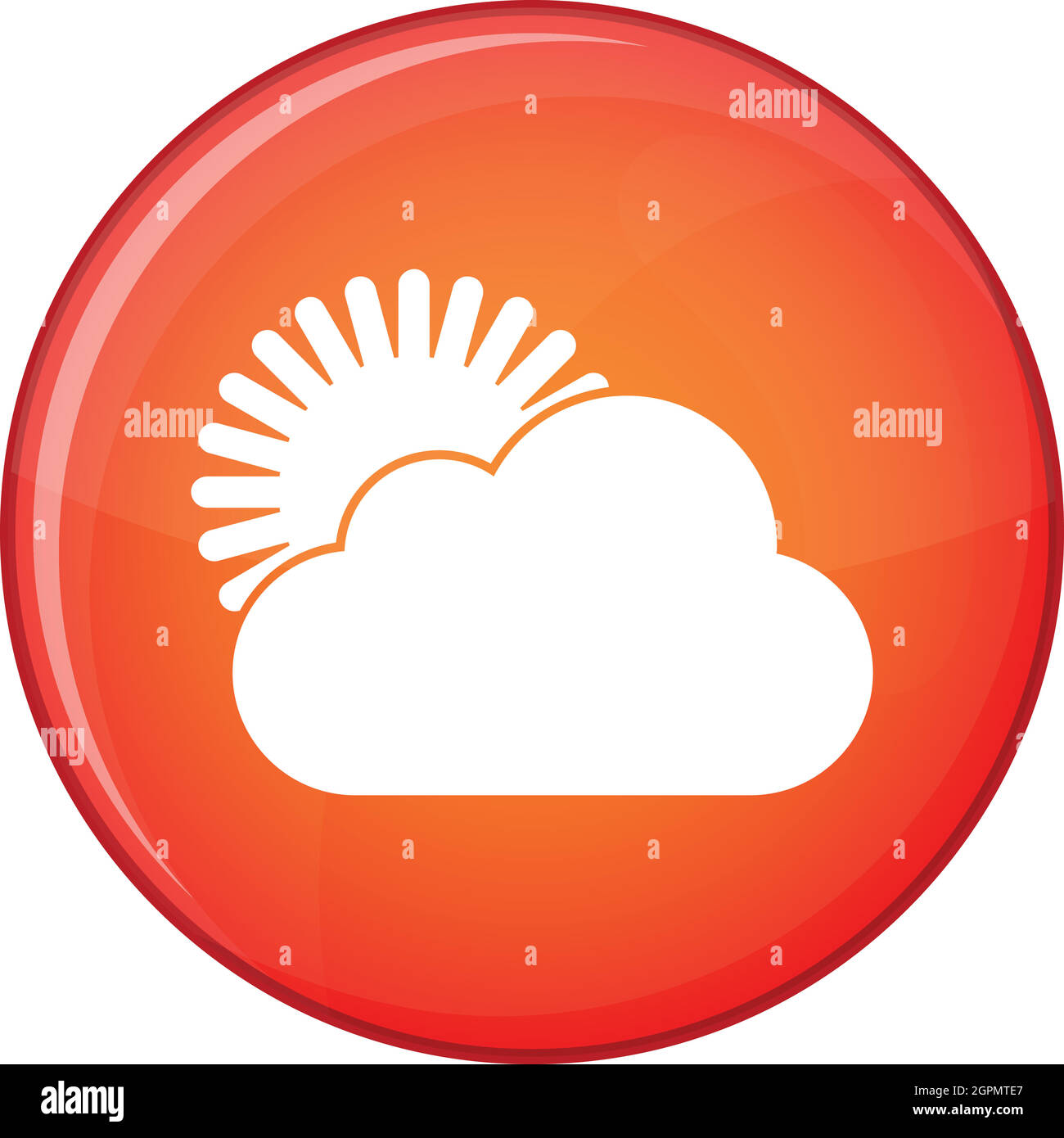 Sun and cloud icon, flat style Stock Vector Image & Art - Alamy