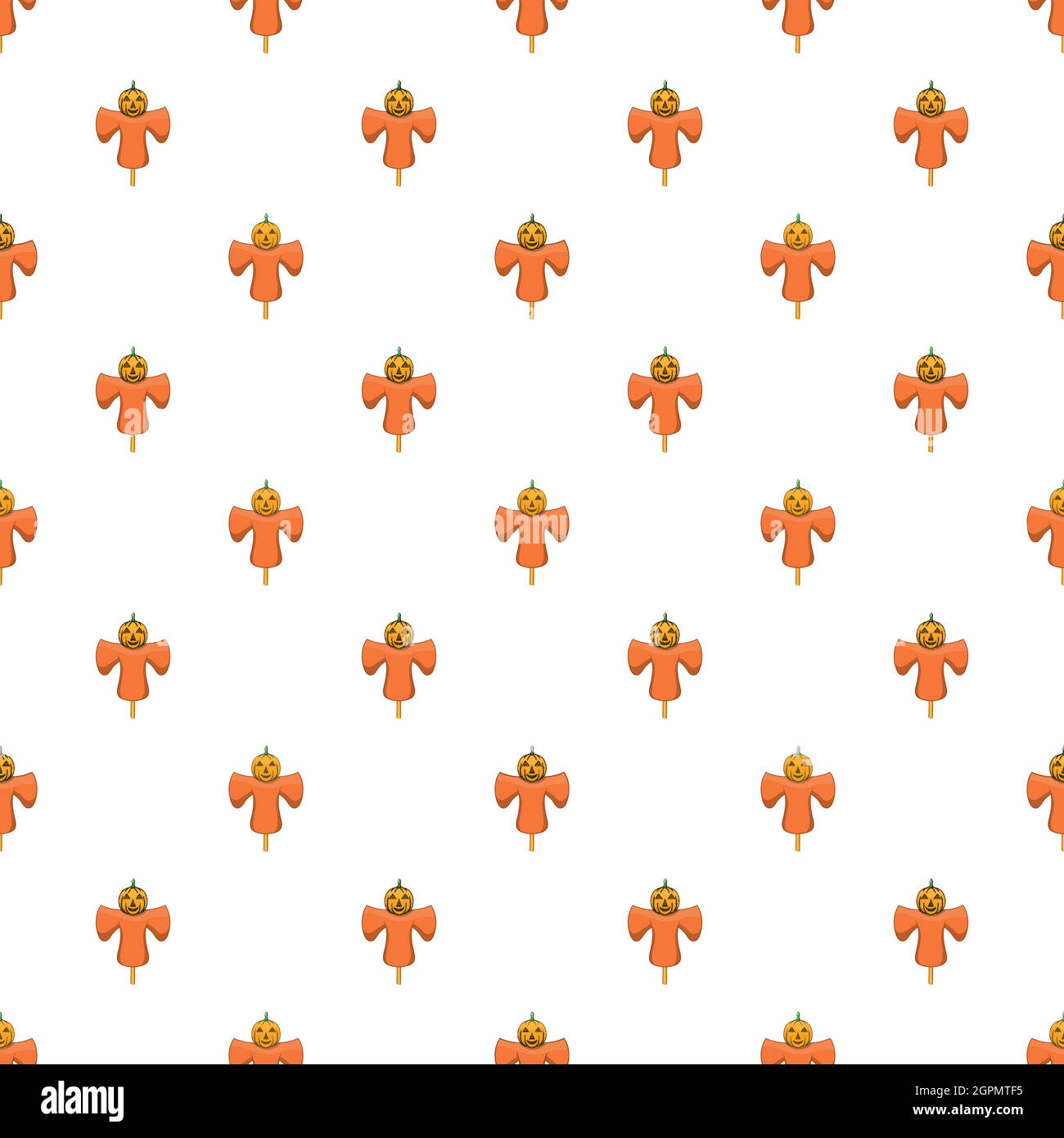 Scarecrow pattern, cartoon style Stock Vector