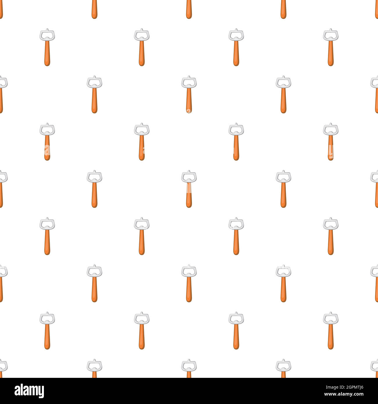 Beer bottle opener pattern, cartoon style Stock Vector