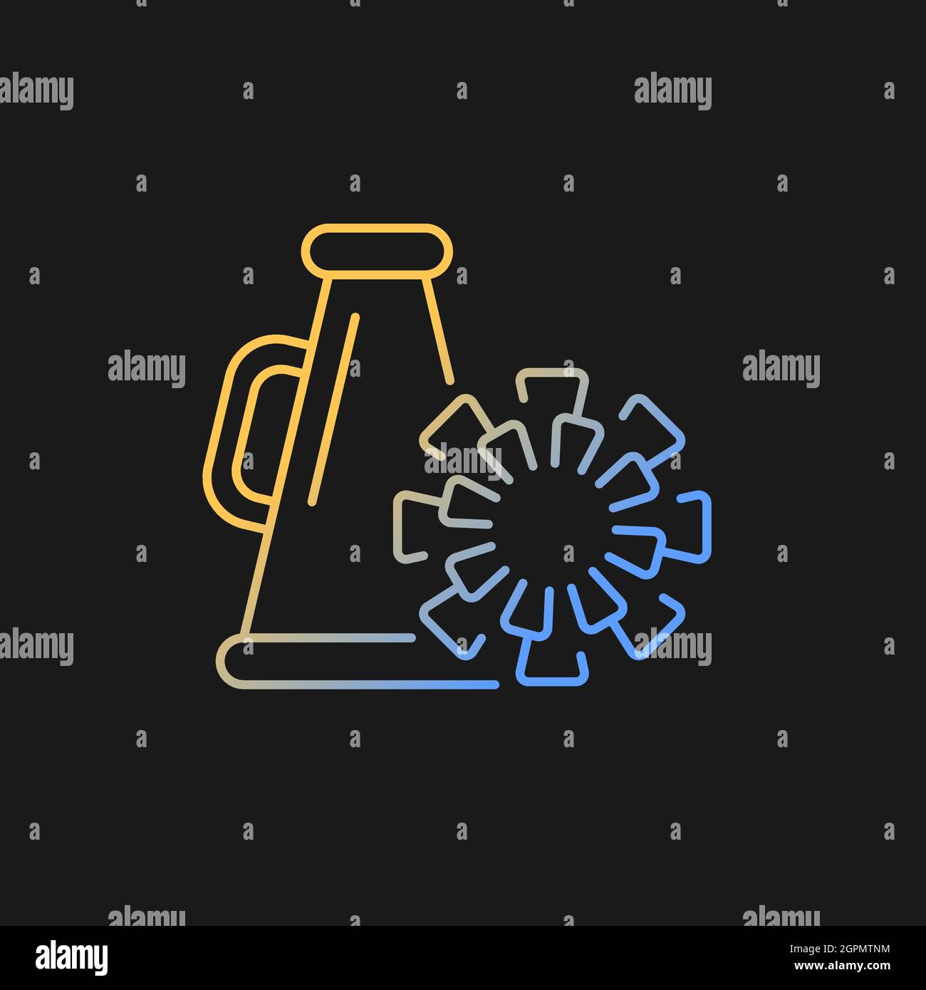 Cheerleading gradient vector icon for dark theme Stock Vector