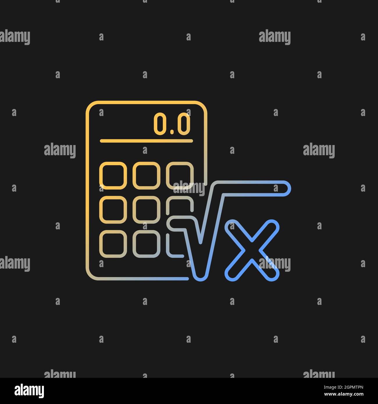 Algebra gradient vector icon for dark theme Stock Vector