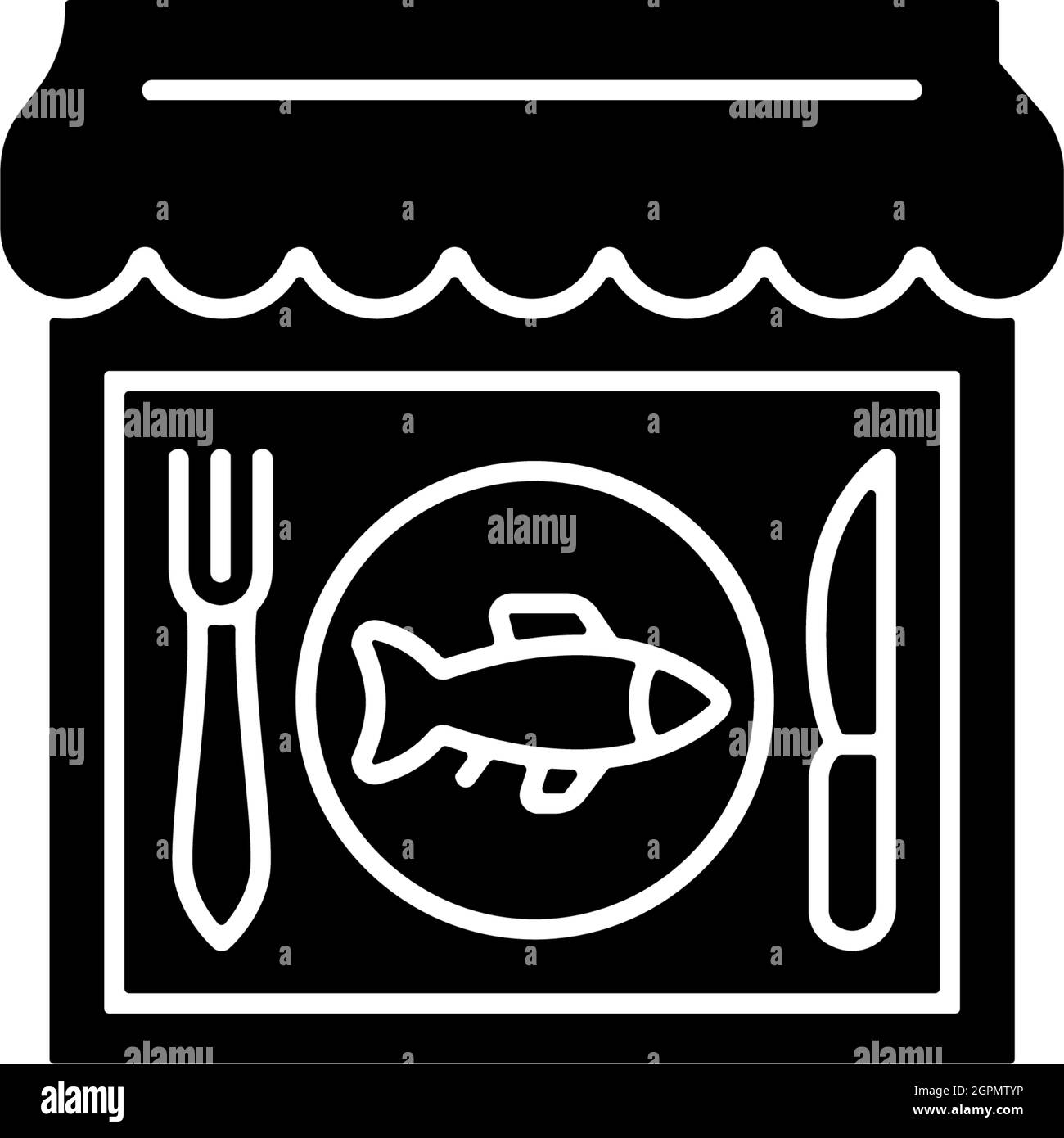 Seafood restaurant black glyph icon Stock Vector Image & Art - Alamy