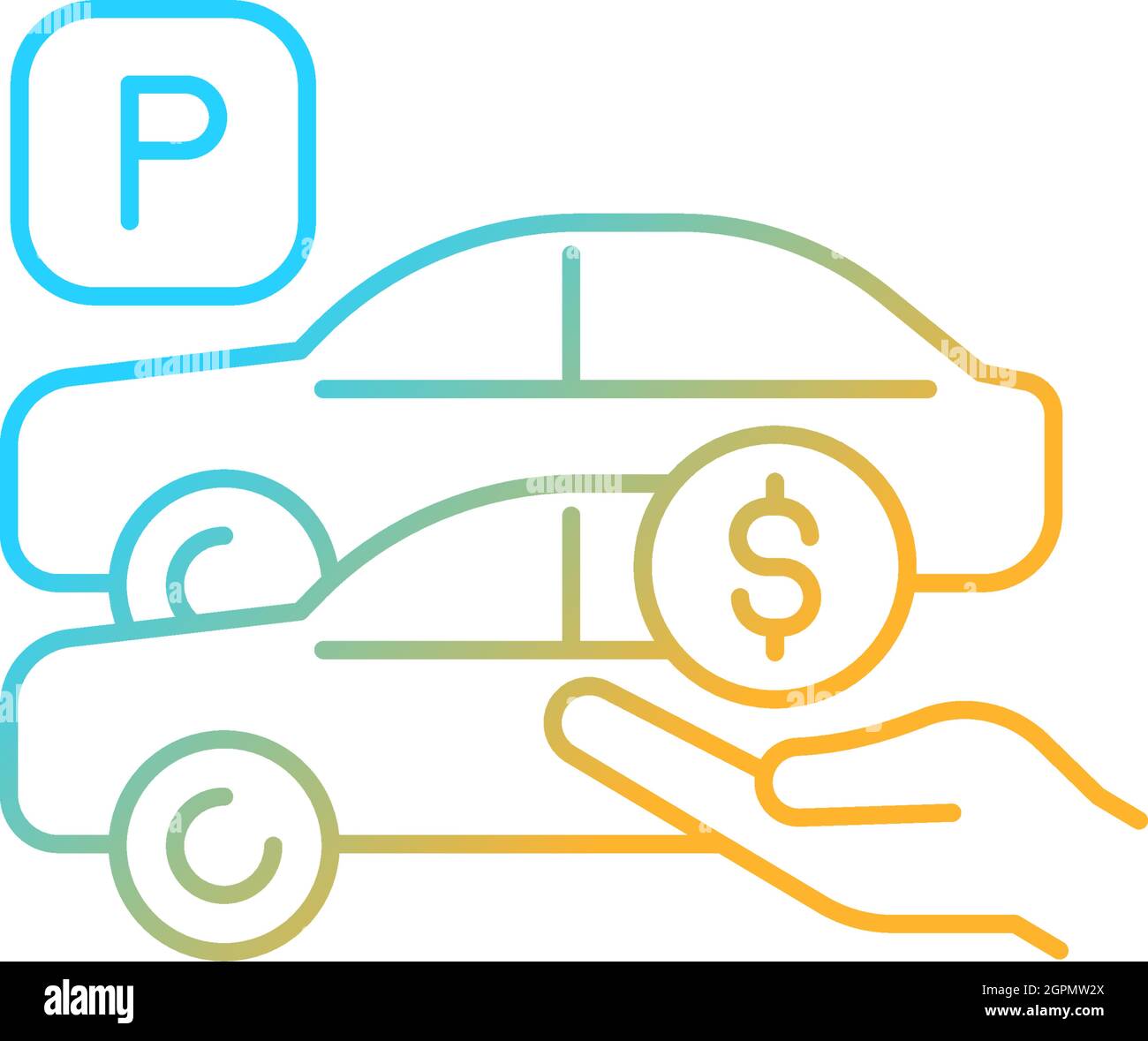 Free parking spots gradient linear vector icon Stock Vector