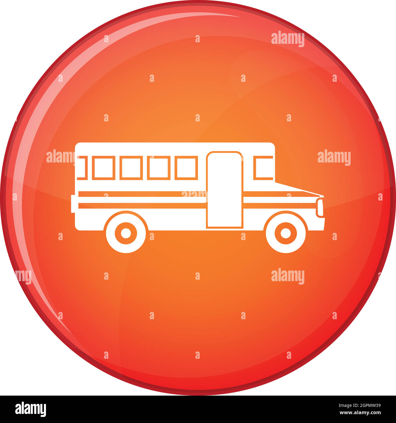 School bus icon, flat style Stock Vector