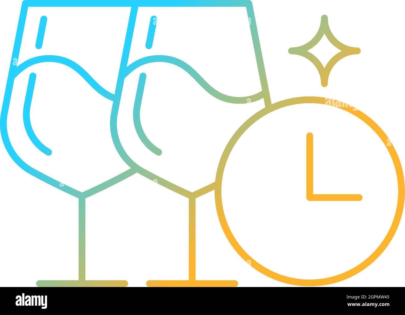 Company happy hour gradient linear vector icon Stock Vector