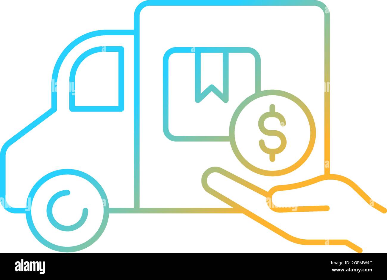 Relocation assistance gradient linear vector icon Stock Vector