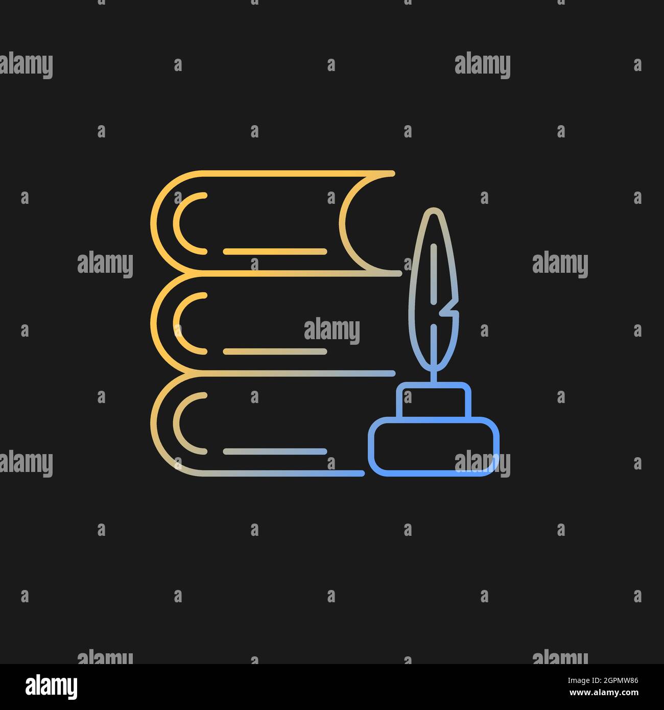 Literature gradient vector icon for dark theme Stock Vector Image & Art
