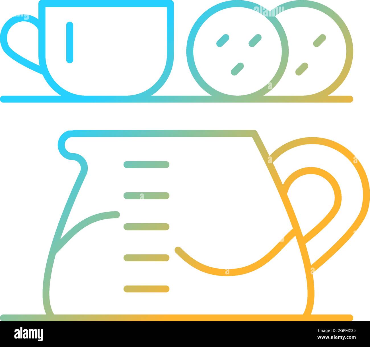 Tea stations gradient linear vector icon Stock Vector