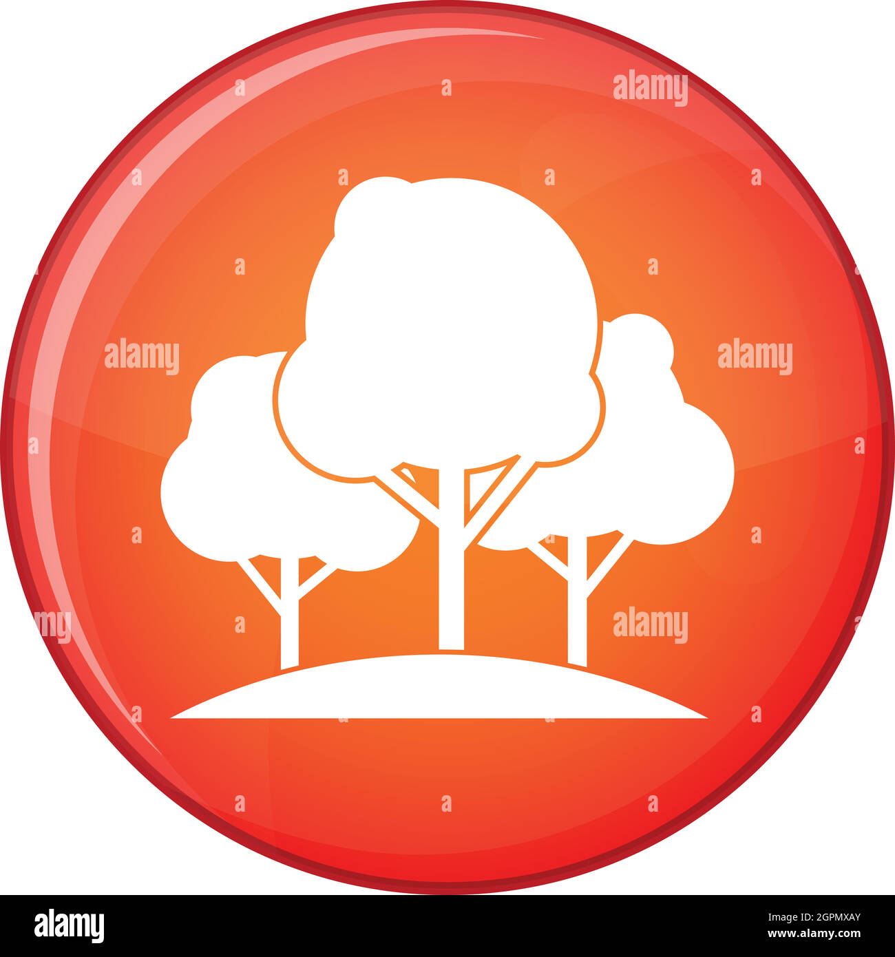 Forest trees icon, flat style Stock Vector