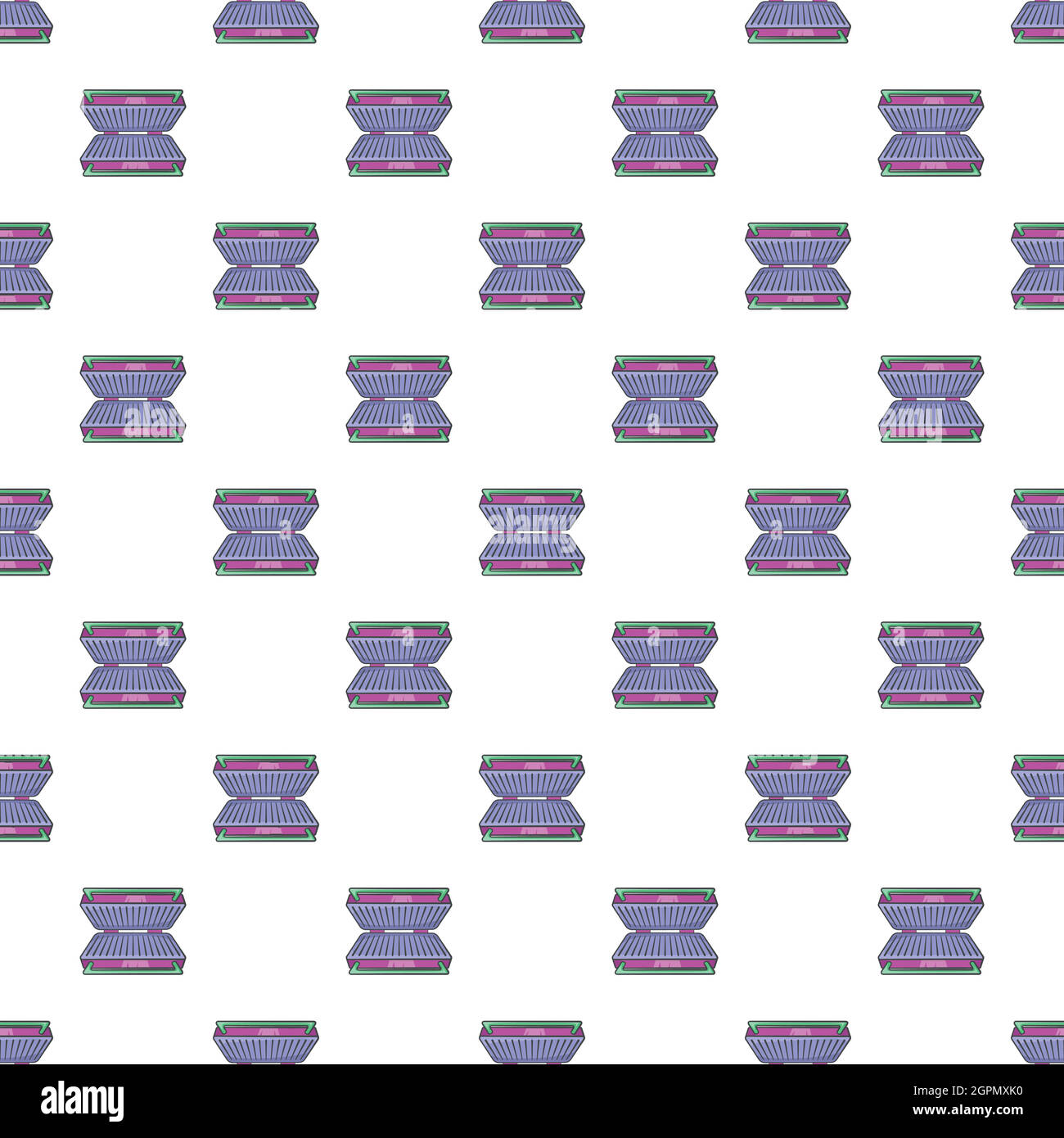 Electric grill pattern, cartoon style Stock Vector
