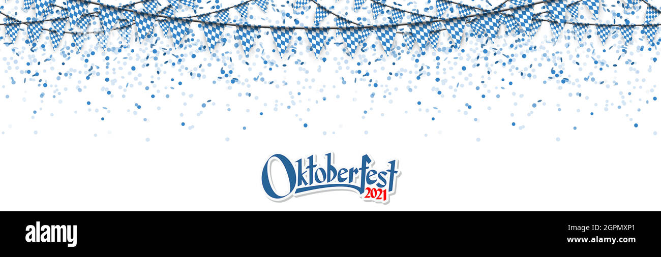 Oktoberfest 2021 garlands with confetti Stock Vector