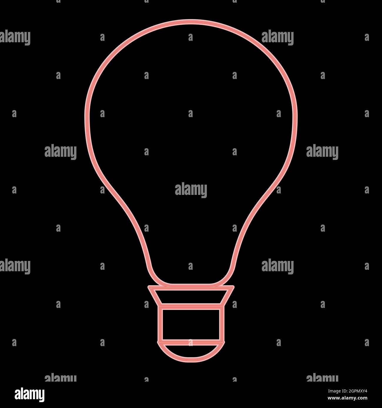 Neon bulb the red color vector illustration flat style image Stock Vector