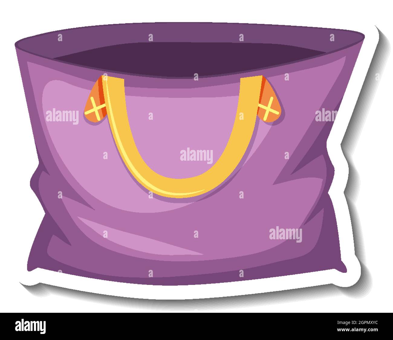 Purple tote bag cartoon sticker illustration Stock Vector Image & Art