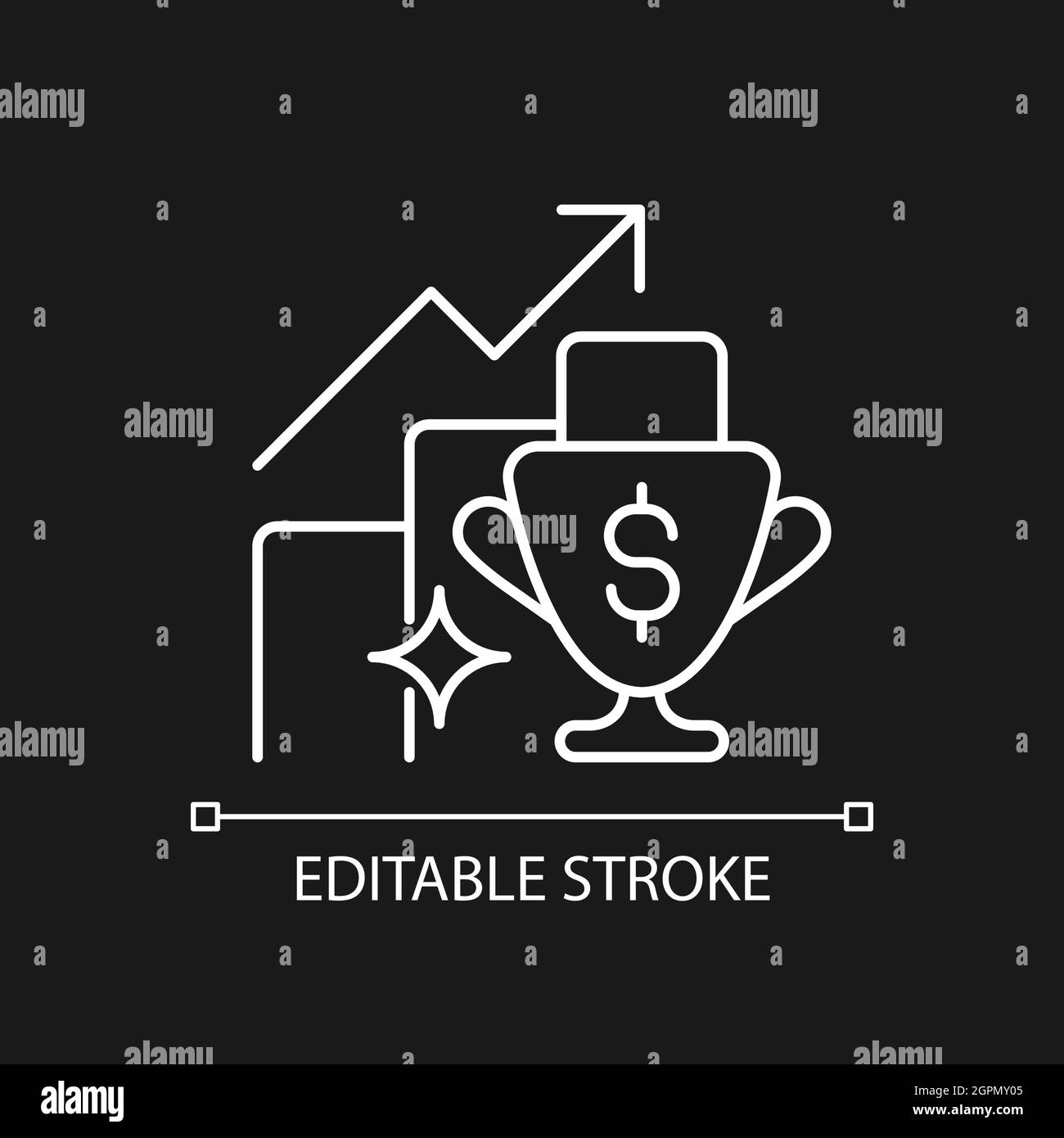 Performance bonus white linear icon for dark theme Stock Vector Image ...