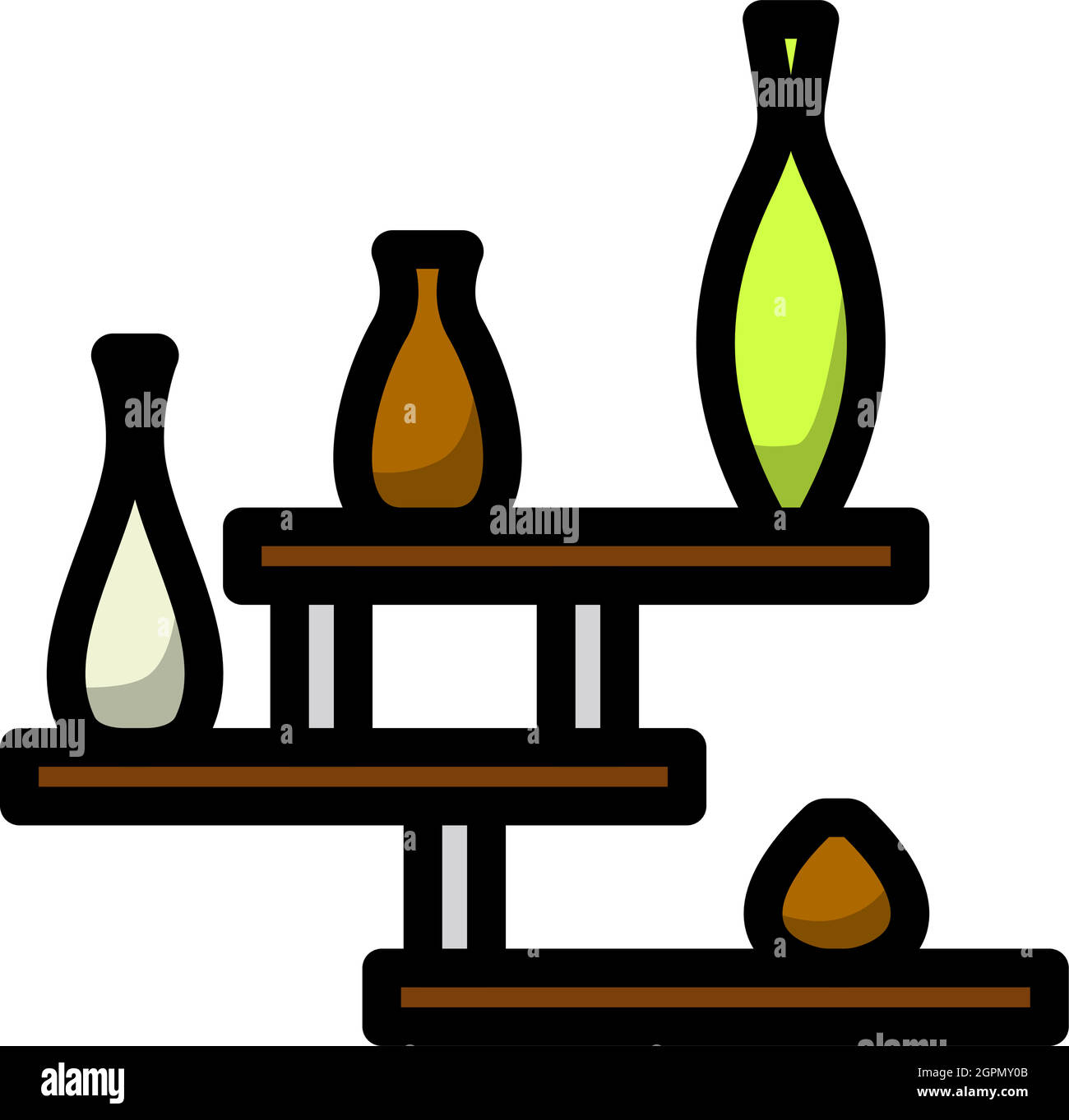 Wall Bookshelf Icon Stock Vector
