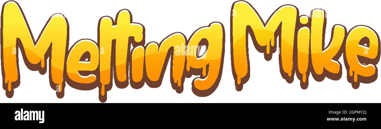 Melting Mike logo text design illustration Stock Vector